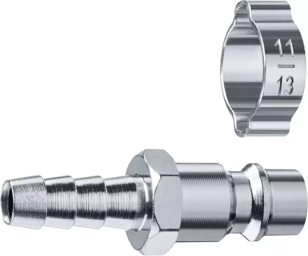 ЗУБР штуцер елочка, 8 мм - рапид штуцер, переходник с обжимным хомутом, Профессионал (64918-08) купить в Челябинске