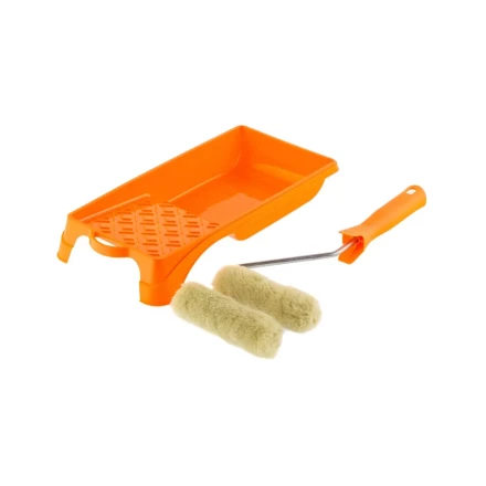 Малярный набор для фасадных работ: кювета 150 мм х 290 мм и мини-валик 110 мм Сибртех 80457 купить в Челябинске