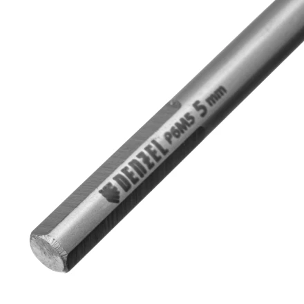 Сверло спиральное по металлу Denzel 5 х 132 мм, Р6М5, Golden Tip, удлиненное, 718254 купить в Челябинске