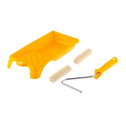 Малярный набор для работ с лаками: кювета 150 мм х 290 мм и мини-валик 110 мм Сибртех 80458 купить в Челябинске