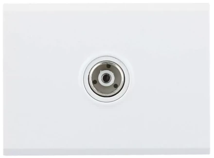 Розетка СВЕТОЗАР &quot;ЭФФЕКТ&quot; телевизионная, без вставки и рамки, цвет белый SV-54415-W купить в Челябинске