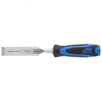 Долото-стамеска,плоская,24мм, двухкомпонентная рукоятка,металлический затыльник БАРС 24649 купить в Челябинске