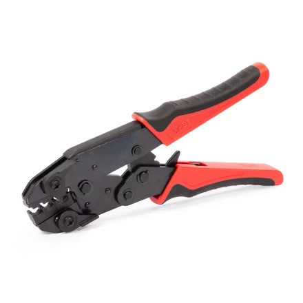 Пресс-клещи КВТ СТО+5 с 5 матрицами МПК для опрессовки разъемов, втулочных, изолированных и неизолированных наконечников (набор) (90777) купить в Челябинске