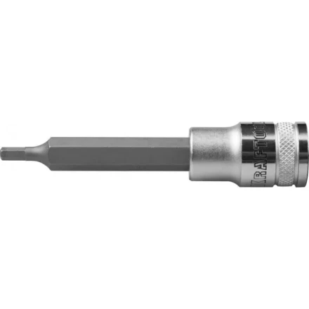 Торцовая бита-головка KRAFTOOL &quot;INDUSTRIE QUALITAT&quot;, удлиненная, материал S2, HEX, сатинированная, 1/2&quot;, H3 27909-03 купить в Челябинске