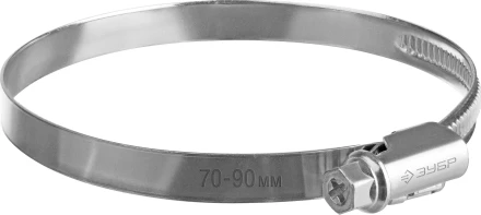 ЗУБР Х-9Н, 70 - 90 мм, накатная лента 9 мм, цинк, 25 шт, червячный хомут (37807-90) купить в Челябинске