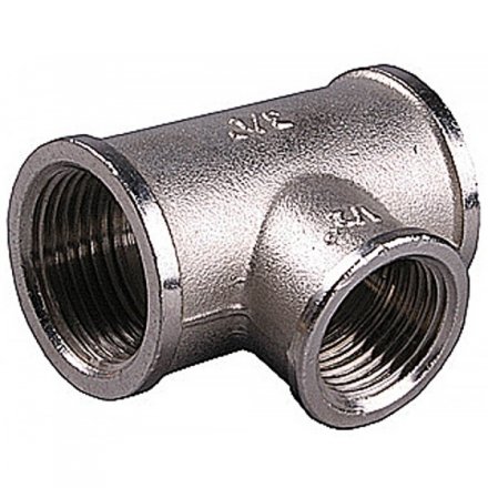 Тройник GENERAL FITTINGS переходной, никелированная латунь, г/г/г, 3/4&quot;-1/2&quot;-3/4&quot; 51060-3/4-1/2-3/4 купить в Челябинске