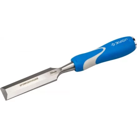 Стамеска ЗУБР &quot;ЭКСПЕРТ&quot; с ударопрочной двухкомпонетной ручкой и стальным затыльником для ударных работ, 30мм 18097-30 купить в Челябинске
