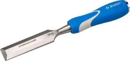 Стамеска ЗУБР &quot;ЭКСПЕРТ&quot; с ударопрочной двухкомпонетной ручкой и стальным затыльником для ударных работ, 30мм 18097-30 купить в Челябинске