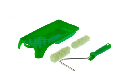 Малярный набор для работ по дереву: кювета 150 мм х 290 мм и мини-валик 110 мм Сибртех 80454 купить в Челябинске