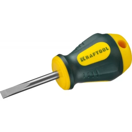 Отвертка KRAFTOOL, Cr-Mo-V сталь, двухкомпонентная противоскользящая рукоятка, SL, 5,5x38мм 250071-5.5-038 купить в Челябинске