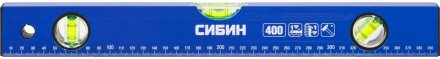 Уровень СИБИН коробчатый, 3 противоударных ампулы, измерительная линейка, 40см 34605-040 купить в Челябинске