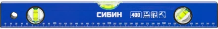 Уровень СИБИН коробчатый, 3 противоударных ампулы, измерительная линейка, 40см 34605-040 купить в Челябинске