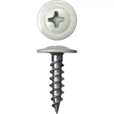 Саморезы ЗУБР с прессшайбой по листовому металлу до 0,9 мм, окрашенные в RAL-9003, PH2, 4,2х16 мм, 500шт 300191-42-016-9003 купить в Челябинске