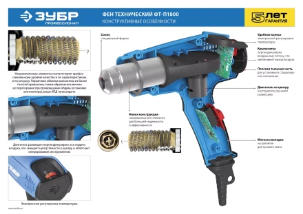 Фен технический + кейс ФТ-П1800 К серия ПРОФЕССИОНАЛ купить в Челябинске
