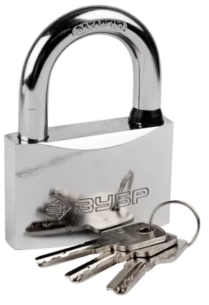 Замок ЗУБР &quot;ЭКСПЕРТ&quot; навесной, стальной корпус, классическая форма, закаленная дужка, 70мм 37227-70 купить в Челябинске