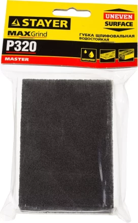 Губка шлифовальная STAYER &quot;MASTER&quot; четырехсторонняя, зерно - оксид алюминия, Р320, 100 x 68 x 26 мм. 3560-4 купить в Челябинске