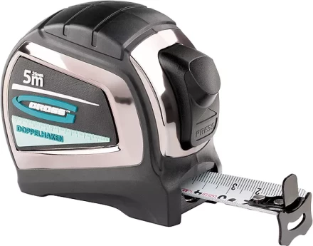 Рулетка "Doppelhaken" 5 м x 19 мм двухсторонний зацеп нейлон двуст. шкала автоматич  GROSS 31123 купить в Челябинске