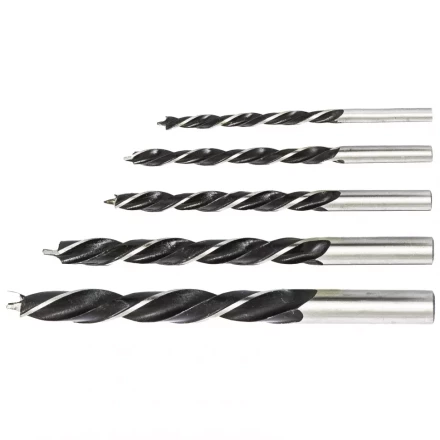 Набор сверл по дереву 4-5-6-8-10 мм 5 штук цилиндрический хвостовик СИБРТЕХ 702205 купить в Челябинске