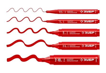 ЗУБР МП-300 красный, 2 мм перманентный маркер (06322-3) купить в Челябинске