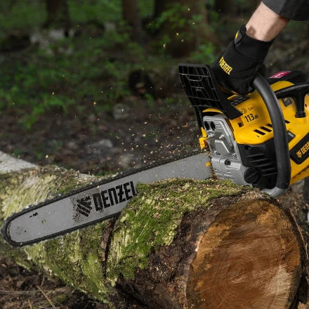 Пила цепная бензиновая Denzel DS-5218, шина 45 см, 52 см3, 3 л.с, шаг 0,325, паз 1,5 мм, 72 звена 95237 купить в Челябинске