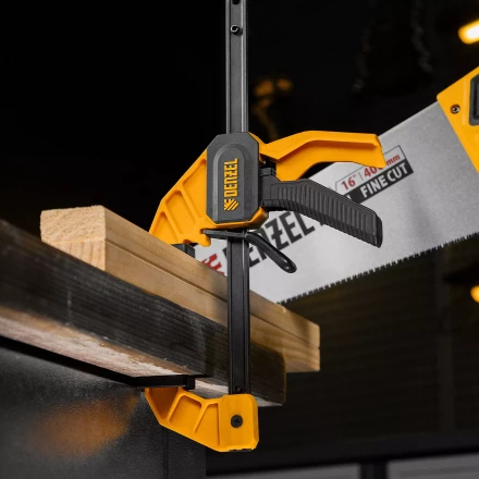 Струбцина F-образная Denzel, быстрозажимная, 150 х 55 мм, усиленный нейлоновый корпус, 20501 купить в Челябинске