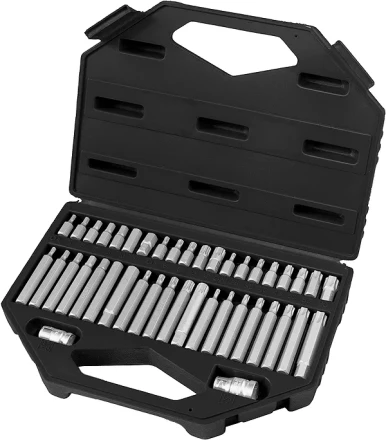 Набор бит HEX, TORX, SPLINE, хвостовик-шестигранник 1/2&quot;,CrV, 42шт  STELS 11318 купить в Челябинске