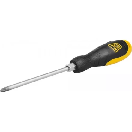 Отвертка JCB, хромомолибденовая сталь S2, двухкомпонентная рукоятка, магнитный наконечник, PZ №2х125мм JSD009 купить в Челябинске