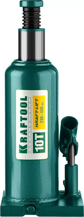 Домкрат гидравлический бутылочный "Kraft-Lift", сварной, 10т, 230-456мм, KRAFTOOL 43462-10 43462-10_z01 купить в Челябинске