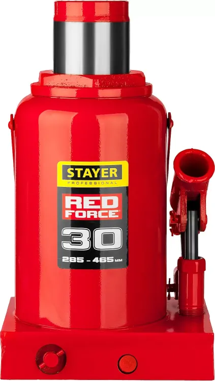Домкрат гидравлический бутылочный "RED FORCE", 30т, 285-465 мм, STAYER 43160-30 43160-30_z01 купить в Челябинске