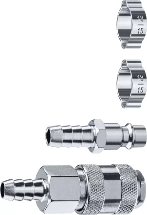 ЗУБР (штуцер елочка, 10 мм - рапид муфта) + (рапид штуцер-штуцер елочка, 10 мм) + (обжимные хомуты 2 шт), набор, Профессионал (64920-10-H) купить в Челябинске