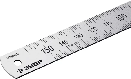 ЗУБР Про-15, длина 0.15 м, усиленная нержавеющая линейка, Профессионал (34280-015) купить в Челябинске