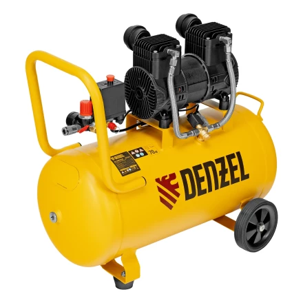 Компрессор безмасл. малошумный DLP-1500/50, 1,5 кВт,50 л, 2850 об/мин, 250 л/мин// Denzel 58143 купить в Челябинске