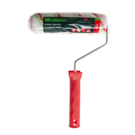 Валик &quot;Эмали&quot; , 180 мм, ворс 12 мм, D - 36 мм, D ручки - 6 мм, полиамид, полиакрил Сибртех 80200 купить в Челябинске