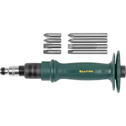 Отвертка KRAFTOOL ударно-поворотная, реверсивная, сменные биты, 8шт, набор 10 предметов 25550-H10 купить в Челябинске