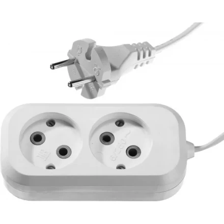 Удлинитель СИБИН электрический, ШВВП сечение 0,75кв мм, 2 гнезда, макс мощн 1300Вт, 2м 55091-2 купить в Челябинске