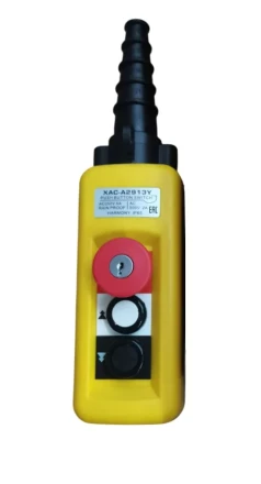 Пульт управления XAC-A2913Y для тали (2 кнопки, 2 скорости, ключ-марка, стоп, IP65, 380В) 1049278 купить в Челябинске