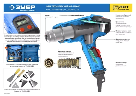 Фен технический + кейс ФТ-П2000 М2ДК серия ПРОФЕССИОНАЛ купить в Челябинске