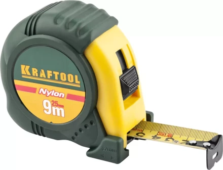 Рулетка KRAFTOOL &quot;EXPERT&quot; с нейлоновым покрытием, обрезин корпус, 9/25мм 34122-09_z01 купить в Челябинске