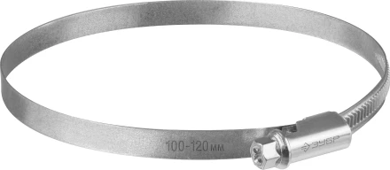 ЗУБР Х-9Н, 100 - 120 мм, накатная лента 9 мм, цинк, 25 шт, червячный хомут (37807-120) купить в Челябинске