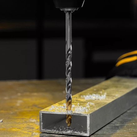 Сверло спиральное по металлу Denzel, 7,5 х 156 мм, Р6М5, Golden Tip, удлиненное, 718259 купить в Челябинске