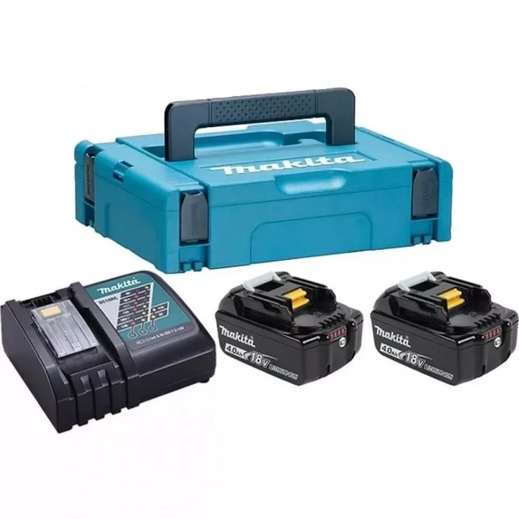 Набор 2 аккумулятора Makita BL 1840B 198310-8, 4 Ач и Зарядное устройство DC 18 RC в MakPac купить в Челябинске