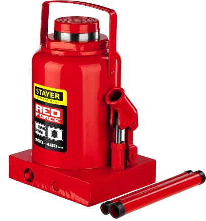 Домкрат гидравлический бутылочный &quot;RED FORCE&quot;, 50т, 300-480 мм, STAYER 43160-50 43160-50_z01 купить в Челябинске