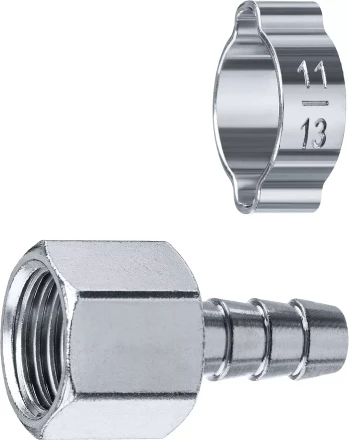 ЗУБР штуцер елочка, 8 мм - 1/4F, переходник с обжимным хомутом, Профессионал (64923-1/4-08) купить в Челябинске