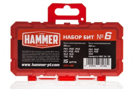 Набор бит HAMMER 203-186 купить в Челябинске