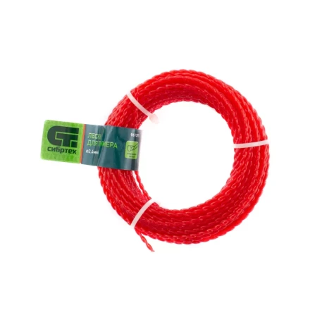 Леска для триммера овальная витая, 2.4 мм х 15 м, Россия Сибртех 961375 купить в Челябинске