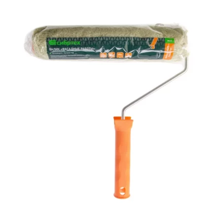 Валик &quot;Фасадные работы&quot;, 250 мм, ворс 18 мм, D 36 мм, D ручки - 6 мм, полиакрил, полиэстер Сибртех 80225 купить в Челябинске