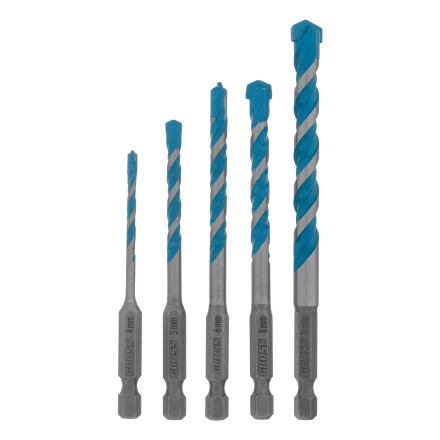 Набор сверл универсальных Gross 706017, Multipurpose PRO, 6-гр. хвостовик, 4-10мм, 5шт купить в Челябинске