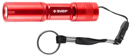 Фонарь ЗУБР &quot;МАСТЕР&quot; ручной, алюминиевый корпус, 1 сверхъяркий светодиод, 1АА, красный 56220-R купить в Челябинске