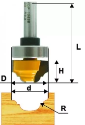 Фреза пазовая фасонная ф35х16мм R55мм хв 12мм 10637
