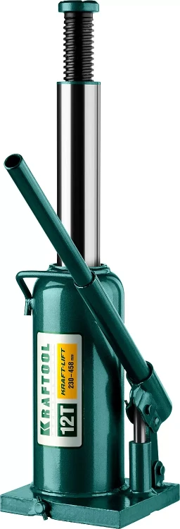 Домкрат гидравлический бутылочный "Kraft-Lift", сварной, 12т, 230-458мм, KRAFTOOL 43462-12 43462-12_z01 купить в Челябинске